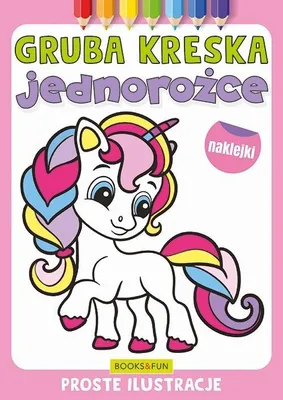 Produktbild von BooksAndFun Malvorlagen eine dicke Linie Einhorns. Bücher und Spaß