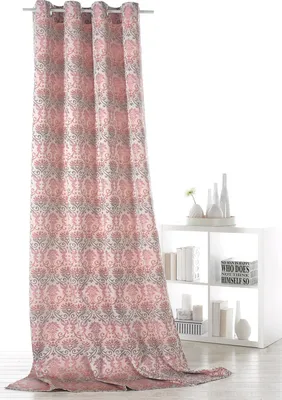 Obrázek produktu pro heimtexland ® Barokní šátek s očky neprůhledná záclona ornament barevný gradient dekorační záclona typ359 růžovo-šedá