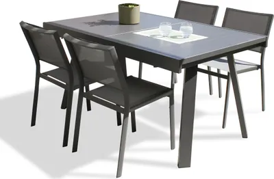 Image de Ensemble repas de jardin 4 places en aluminium