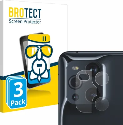 Produktbild von 3x BROTECT Schutzglas für Oppo Find X3 Pro (NUR Kameraschutz) Schutzfolie Panzer Folie Glas Display Schutz klar