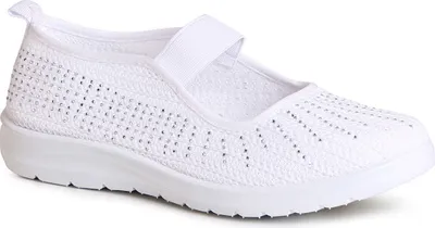 Produktbild von topschuhe24 2759 Damen Halbschuhe Sportliche Glitzer Ballerina, Farbe:Weiß, Größe:39 EU