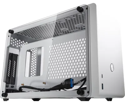 Produktbild von RAIJINTEK OPHION, Mini Tower, PC, Weiß, Mini-ITX, Aluminium, Gaming