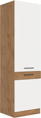 Produktbild von Vigo Hochschrank 60 Eiche Lancelot Weiß Hochglanz Küchenzeile Küchenblock Küche