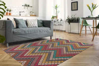 Image de Tapis plat "Zickzack", petite taille.