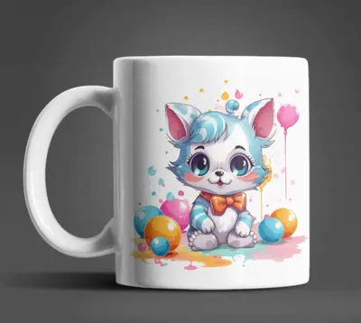 Produktbild von Süße Katze Kätzchen Kinder Teetasse Tasse Geschenkidee – Kitty-01
