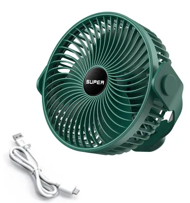 Produktbild von Tragbarer Campingventilator, wiederaufladbarer akkubetriebener Ventilator mit Haken, USB-Ventilator mit Aufhängeseil