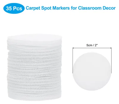Produktbild von 2" Teppichmarkierungen, 35 Stš¹ck Kreis-Punkt-Markierungen Klett-Teppichflecken zur Dekoration von Grundschullehrern, Wei?