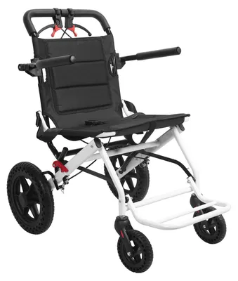Produktbild von Tragbarer, faltbarer Transportrollstuhl (20 Zoll), ultraleicht (nur 6,3 kg) mit Teleskopgriff und 30,5 cm Hinterrädern, geeignet für Erwachsene und Senioren, Tragkraft bis 120 kg