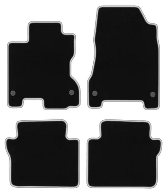 Produktbild von Velours-Fußmatten für Renault Koleos I 2007-2016 (SUV) – 4-tlg, Schwarz/Silber, passgenau – Wielganizator CARLUX