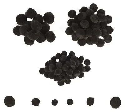 Produktbild von Colorationen - Mini-Pompons schwarz, 100 Stk.