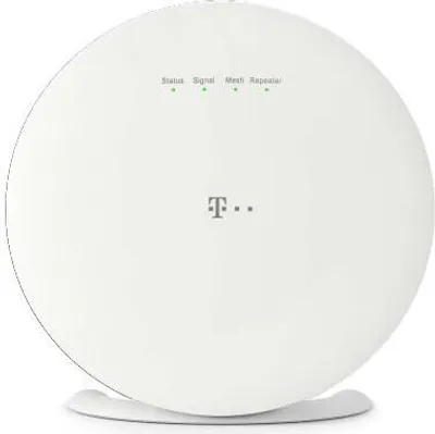 A white T-Mobile mesh repeater is shown from the front on a white background.