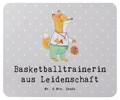 Produktbild von Mr. & Mrs. Panda Mauspad Basketballtrainerin Leidenschaft - Grau Pastell - Geschenk, computer, Verein, Basketballerin, laptop, Mousepad, Basketball, Mouse Pad, Ballsport