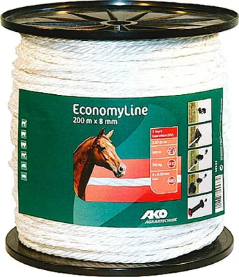 Produktbild von 200 m EconomyLine Weidezaunseil Standardweidezaunseil für kurze Zaunanlagen Ø 8 mm