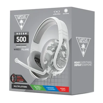 Produktbild von Turtle Beach Recon 500, Kabelgebunden, Gaming, 20 - 20000 Hz, 644,1 g, Kopfhörer, Weiß
