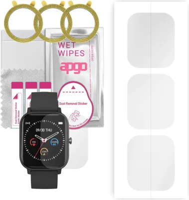 Produktbild von apgo 3 Stück Schutzfolie, klar, kompatibel mit Maxcom FW35 Aurum Smartwatch, Hydrogel Displayschutzfolie mit Positionierhilfe, Displayfolie, robust und kratzfest