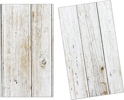 Produktbild von Spritzschutz Herdabdeckplatte Schneidebrett aus Glas  Holzmuster hell 2-Teilig (60x52cm)