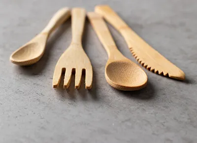 Produktbild von PAPSTAR Bambusmesser "pure" 16 cm, umweltfreundlich und stabil | Beutel (10 Stück)