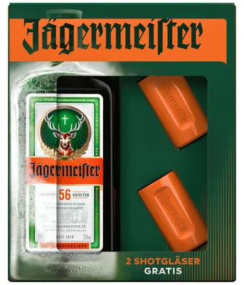 Produktbild von Jägermeister Onpack mit 2x Shotgläser - Kräuterlikör
