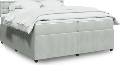 Produktbild von Möbel Boxspringbett mit Matratze Hellgrau 200x200 cm Samt - Bettrahmen 3287842
