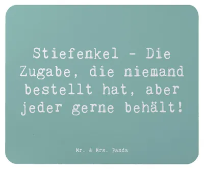 Produktbild von Mr. & Mrs. Panda Mouse Pad Spruch Stiefenkel Freude - Meeresbrise - Geschenk, mousematte, Patchworkfamilie, Geburtstage, Mauspad, Familienzusammenhalt, Mousepad, pc