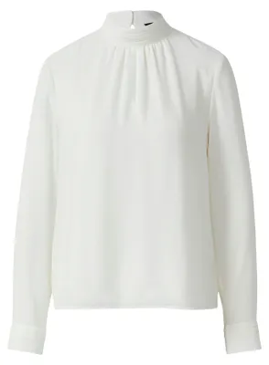 Produktbild von s.Oliver Bluse aus Viskose, locker geschnitten, mit Stehkragen und Biesen-Details