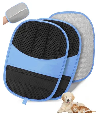 Produktbild von 2 Stück Tierhaarentferner Handschuh,Fell Magnet Handschuh für Hunde und Katzen,Upgraded 5-Finger-Design Tierhaarentferner Handschuh für Sofa,Autositz