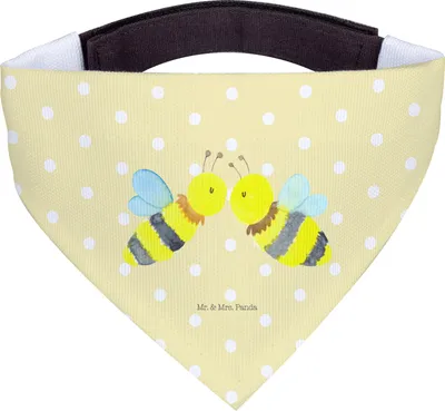 Produktbild von Mr. & Mrs. Panda Dreieckstuch Biene Liebe - Gelb Pastell - Geschenk, Halstuch Hund, Bandana, Für Hunde, Hals Tuch
