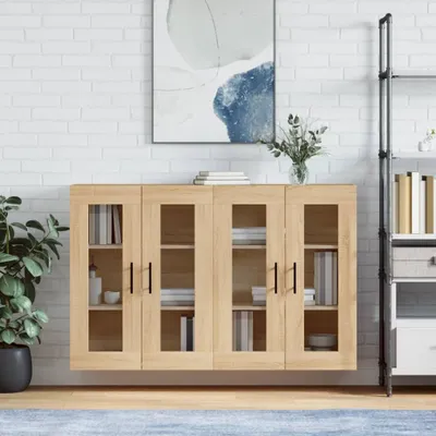 Produktbild von vidaXL Wandschränke 2 Stk. Sonoma-Eiche Holzwerkstoff