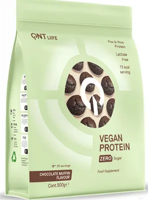 Produktbild von QNT Vegan Protein Powder (500g) Chocolate Muffin - Eiweiße - Veganes Eiweiß
