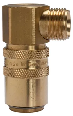 Produktbild von Riegler Temperierkupplung DN 9 mit Außengewindeanschluss, G 3/8 90°