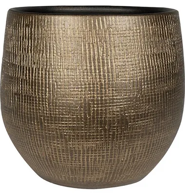 Productafbeelding van Steege plantenpot/bloempot - Keramiek - Metaal, goudkleurig - 27 x 28 cm