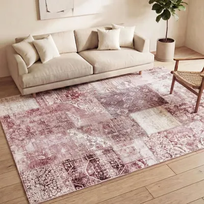 Image de Volero - Tapis patchwork - Lago Rouge/Rose - 300x400 cm