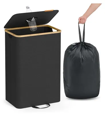 Obrázok produktu pre Kontejner na zber plastových fliaš s objemom 95 litrov – odpadkový kôš – odolná tkanina Oxford – 42 x 32,5 x 70,5 cm