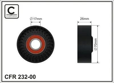 Produktbild von CAFFARO 232-00 Spannrolle Keilrippenriemen 70mm für BMW 3 Touring (E91) 3 Limousine (E90) 1 Schrägheck (E87) 5 Limousine (E60) 5 Touring (E61)