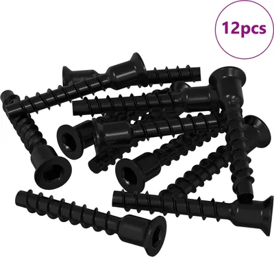 Zdjęcie produktu dla vidaXL Śruba z łbem walcowym 12 szt. Czarny 7 x 40 mm Żelazo