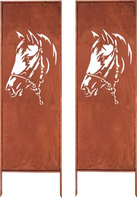 Produktbild von Sichtschutz Metall 2x - 160 cm x 50 cm - Edelrost - Rostoptik Sichtschutz für Garten - Sichtschutzelement - Sichtschutzwand - Gartendekoration Zaun