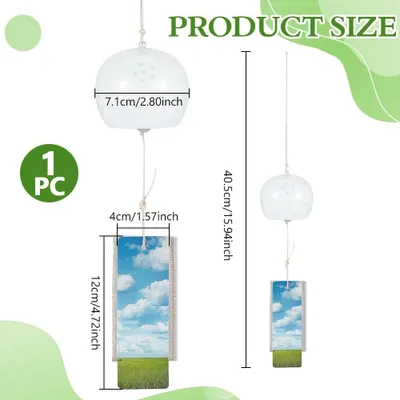 Obrázek produktu pro Omgoods – Japonský keramický větrný zvonkohra pro venkovní použití a jako dekorace do zahrady