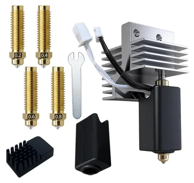 Obrázok produktu pre Sada náhradnej trysky (hotend) pre 3D tlačiareň Elegoo Centauri Carbon, kompatibilná s extrúzorom, s tryskami 0,2 mm, 0,6 mm a 0,8 mm