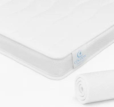 Produktbild von Topmatratze 180x200 cm Kalt-Schaum Topper - Steif - Bambus Hybrid - 9 cm Dick - Abnehmbarer Waschbarer Bezug - Orthopädisch - Antiallergisch - Hotelqualität - Antibakteriell - CertiPUR® und