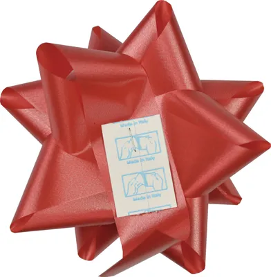 Produktbild von 10 Geschenkschleifen Rosetten 11cm , Farbe:rot