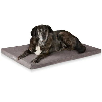 Produktbild von ONVAYA® Hundekissen aus Memory Foam | orthopädisch | 95 Grad waschbar | grau | Hundematratze XL (109 x 60 x 5 cm) | Hundebett | kuschelige Hundematte