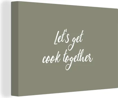 Produktbild von OneMillionCanvasses® - Leinwandbilder - 150x100 cm, Sprichwörter - Lass uns gemeinsam kochen - Zitate - Kochen, Wandbilder Kunstdruck Wanddekoration - Foto auf Leinwand - Gemälde