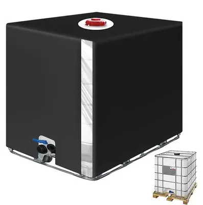 Produktbild von IBC Abdeckung 1000L, 210D Oxford Schutzhaube, wasserdicht & UV-beständig, Staub- & Algen Schutz, 120x100x116cm, mit Reißverschluss & Kordelzug