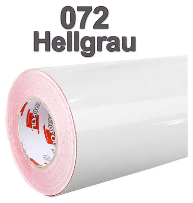 Produktbild von (5,60€/m²) Oracal® Möbelfolie 072 Hellgrau Glanz 126 cm Breite Laufmeterware selbstklebende Folie Plotterfolie Klebe Folie Oracal 621 Küchenfolie