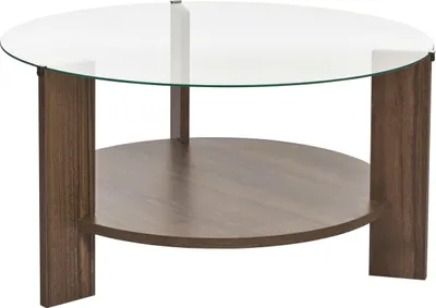 Produktbild von Skye Decor, Clara - Walnut, Transparent, Couchtisch, Nussbaum, 100 % Melaminplatte, 75 x 75 x 40 cm