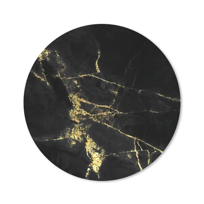 Produktbild von MuchoWow® Mauspad Mousepad Marmor - Schwarz - Gold - Luxus 20x20 cm - Mousepads - Maus Mat - Pad - Mausunterlage - Schreibtischmatte