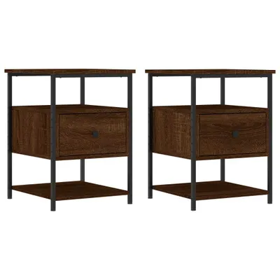 Produktbild von Nachttische 2 Stk. Braun Eichen-Optik 40x42x56 cm Holzwerkstoff