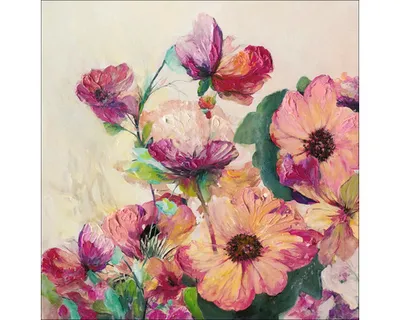 Produktbild von Leinwandbild Original Colored Flowers IV 40x40 cm