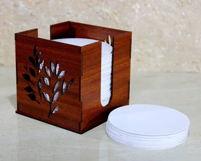 Image de Lot de 500 sous-verres en papier jetables avec support en bois