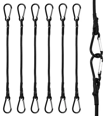 Productafbeelding van Brelet elastische spanbanden met karabijnhaak, 6 stuks, robuust, elastisch, 30 cm